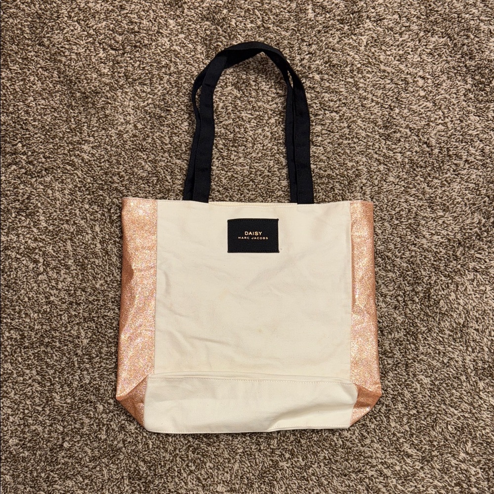Daisy Cream and Gold Tote Bag